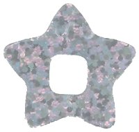LEGO part Clikits, Icon Accent Paper Star 3 1/4 x 3 1/4 with Holographic Overlapping Circles Pattern clikits110pb01