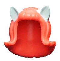 LEGO part Minifigure, Hair Female Mid-Length Flipped Ends, Short Bangs, with Light Aqua Cat Ears Pattern 20592pb03