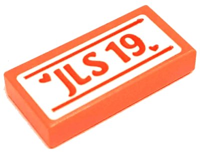 LEGO onderdeel Tile 1 x 2 with 'JLS 19' and Hearts on White Background Pattern (Sticker) - Set 41421 (3069pb1071)