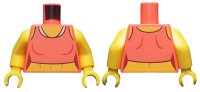 LEGO onderdeel Torso Female Midriff Tank Top with White Neck Hem Pattern / Yellow Arms / Yellow Hands 973pb3864c01