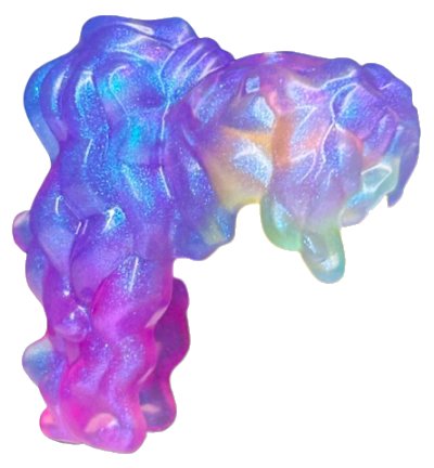 LEGO part Minifigura, Capelli Femminili Lunghi Ondulati, Coda Alta Posteriore con Motivo Marmorizzato Rosa Scuro Trans-Satinato (1987pb01)