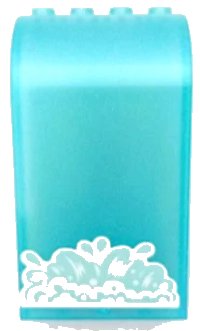 LEGO onderdeel Panel 3 x 4 x 6 Curved Top with White and Light Aqua Splashing Water Foam Pattern (Sticker) - Set 41432 2571pb21