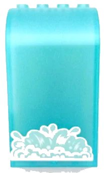 LEGO onderdeel Panel 3 x 4 x 6 Curved Top with White and Light Aqua Splashing Water Foam Pattern (Sticker) - Set 41432 (2571pb21)
