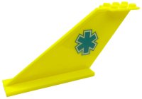 LEGO part Tail 12 x 2 x 5 with Dark Turquoise EMT Star of Life Pattern on Both Sides 87614pb023