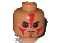 LEGO onderdeel Minifigure, Head Face Paint with Red Paint and Sunken Eyes Pattern 3626pb0377