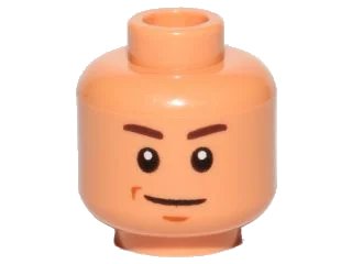 LEGO onderdeel Minifigure, Head Brown Eyebrows, Chin Dimple, Smile Pattern (SW Zander) (3626pb1675)
