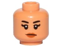LEGO part Minifigure, Head Female Black Eyebrows, Eyelashes, Peach Lips Pattern (SW Kordi) 3626pb1676