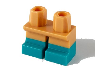 LEGO onderdeel Legs Short with Molded Dark Turquoise Lower Legs / Boots  Pattern (41879pb019)