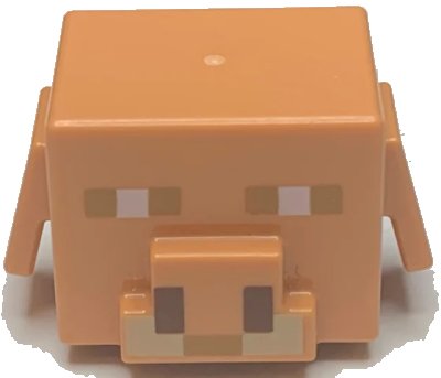 LEGO onderdeel Minifigure, Head, Modified Cube with Ear Flaps and Minecraft Piglin Face Pattern (73232pb01)