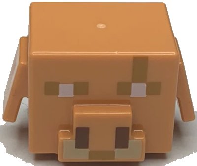 LEGO onderdeel Minifigure, Head, Modified Cube with Ear Flaps and Minecraft Piglin Brute Face with Scar Pattern (73232pb02)