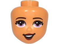 LEGO part Mini Doll, Head Friends with Medium Lavender Eyes, Dark Red Lips and Open Mouth Pattern 78974