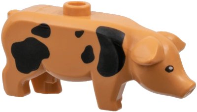 LEGO onderdeel Pig with Black Eyes and Spots and White Pupils Pattern (87621pb02)