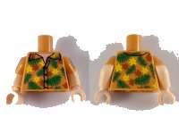 LEGO part Torso Hawaiian Shirt Pattern / Light Nougat Arms with Nougat Short Sleeves and Hawaiian Pattern / Light Nougat Hands 973pb3630c01