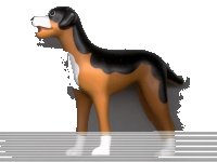 LEGO part Dog, Scala with Black Back and Nose, White Chest, Feet, and Muzzle Pattern (Sita) sita