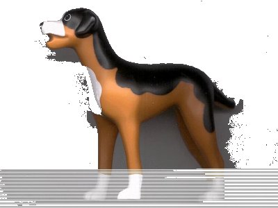 LEGO onderdeel Dog, Scala with Black Back and Nose, White Chest, Feet, and Muzzle Pattern (Sita) (sita)