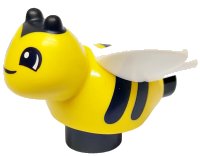 LEGO part Duplo Bee with Molded White Wings, Black Stripes, Tail and Antenna and Printed Black Eyes and Mouth Pattern 105029pb01