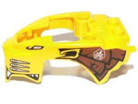 LEGO part Carter Volant Forme Lion avec Motif Noir, Argent et Brun Rougeâtre 11110pb03