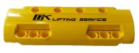LEGO part Technic, Panel Curved 11 x 3 with 10 Pin Holes through Panel Surface with Black 'OK LIFTING SERVICE' Pattern (Sticker) - Set 42108 11954pb010