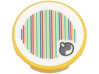 LEGO part Tile, Round 2 x 2 with Bottom Stud Holder with Super Mario Scanner Code Fruit Pattern (Sticker) - Sets 71407 / 71418 14769pb556