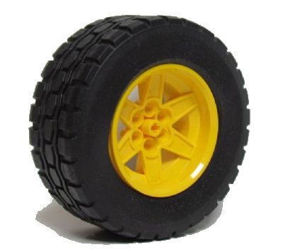 LEGO onderdeel Wheel 56mm D. x 34mm Technic Racing Medium, 6 Pin Holes with Black Tire 94.3 x 38 R (15038 / 92912) (15038c03)