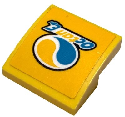 LEGO onderdeel Slope, Curved 2 x 2 x 2/3 with Octan Logo and 'Octan E' Pattern (Sticker) - Set 60291 (15068pb536)