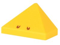 LEGO part Pente 45 2 x 1 Triple avec Porte-Tenon Inférieur avec Motif 2 Lignes Courbées Brun Rougeâtre (Naseaux Boomerang Bro / Fire Bro / Hammer Bro / Ice Bro Super Mario) 15571pb03
