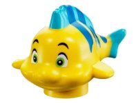 LEGO part Fish, The Little Mermaid with Blue Stripes, Lime Eyes and Medium Azure Dorsal and Caudal Fins Pattern (Flounder / Fabius) 15679pb01