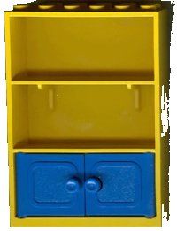 LEGO onderdeel Fabuland Cupboard 2 x 6 x 7 with Blue Doors 2042c01
