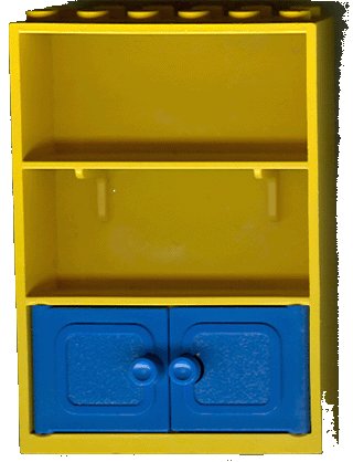 LEGO onderdeel Fabuland Cupboard 2 x 6 x 7 with Blue Doors (2042c01)