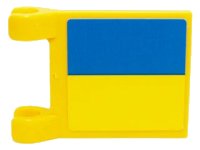LEGO part Flag 2 x 2 Square with SpongeBob Blue and Yellow Rectangle Pattern (Sticker) - Sets 3825 / 3833 2335pb024