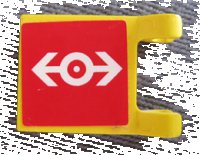 LEGO part Drapeau 2 x 2 Carré avec Motif Logo Train Blanc sur Fond Rouge sur les Deux Côtés (Autocollants) - Set 4556 2335pb055