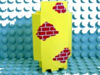 LEGO part Panel 3 x 3 x 6 Corner Wall with Red Bricks Scattered Pattern 2345pb02