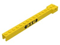 LEGO onderdeel Crane Arm Outside, Narrow with 16 studs with Black Moving Pattern 2350apb01