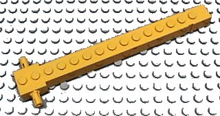 LEGO part Kranarm Außenseite, Breit mit Endkerbe, 2 Fest Drehbare Reibungsstifte (2350c)