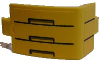 LEGO part Technic, Panel Curvo 3 x 5 x 3 con Patrón Líneas Negras y Rectángulos Lado Izquierdo Modelo (Pegatinas) - Set 42055 24116pb006L