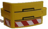 LEGO part Technic, Panel Curved 3 x 5 x 3 with Black Lines and Rectangles, Red and White Danger Stripes Pattern Model Right Side (Stickers) - Set 42055 24116pb007R