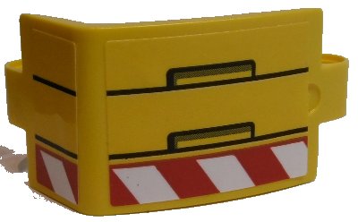 LEGO part Technic, Panel Curved 3 x 5 x 3 with Black Lines and Rectangles, Red and White Danger Stripes Pattern Model Right Side (Stickers) - Set 42055 (24116pb007R)