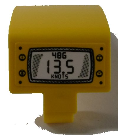 LEGO onderdeel Technic, Panel Curved 3 x 5 x 3 with Black '48G 13.5 KNOTS' on White Screen, 4 Knobs Pattern (Sticker) - Set 42074 (24116pb008)