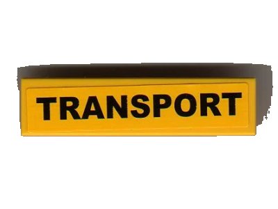LEGO onderdeel Tile 1 x 4 with 'TRANSPORT' Pattern (Sticker) - Set 7900 (2431pb0042)