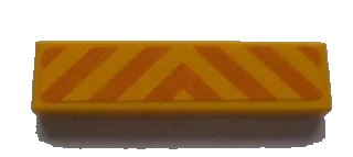 LEGO onderdeel Tile 1 x 4 with Orange and Yellow Danger Stripes Pattern (Sticker) - Set 7633 (2431pb0097)