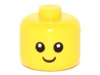 LEGO part Minifigure, Baby / Toddler Head with Black Eyes, White Pupils, and Smile Pattern 24581pb01
