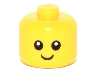 LEGO onderdeel Minifigure, Baby / Toddler Head with Black Eyes, White Pupils, and Smile Pattern (24581pb01)