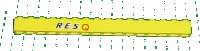 LEGO onderdeel Brick 1 x 16 with Black 'R.E.S.' and Red 'Q' on Yellow Background Pattern (Sticker) - Set 6451 2465pb03