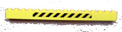 LEGO onderdeel Brick 1 x 16 with Black and Yellow Danger Stripes Pattern (Sticker) - Set 7243 (2465pb04)
