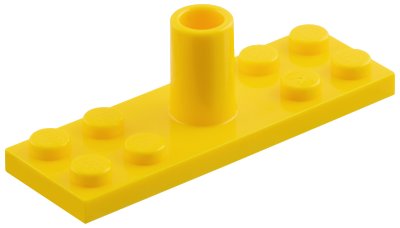 LEGO part Plate, Modified 2 x 6 with Pole Holder Pin (25195)