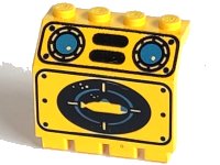 LEGO part Platte 2 x 4 x 3 1/3 mit Scharnier mit Gelbes U-Boot Muster 2582px2