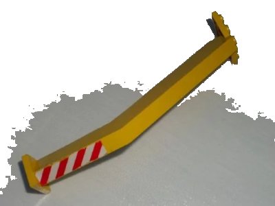 LEGO onderdeel Support Crane Stand Single with Red and White Danger Stripes Pattern (Sticker) - Set 6541 (2641pb001)