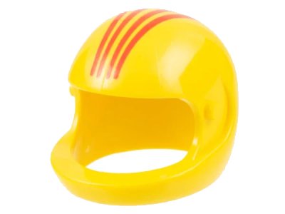 LEGO onderdeel Technic, Figure Accessory Helmet with Four Red Lines Pattern (2715px3)
