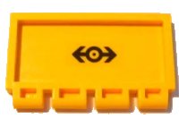 LEGO part Hinge Train Gate 2 x 4 with Train Logo Black Small Pattern (Sticker) - Set 4564 2873pb13