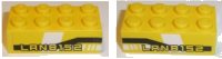 LEGO onderdeel Steen 2 x 4 with 'LAN8152' on Black and White Pattern on Both Sides (Stickers) - Set 8152 3001pb113